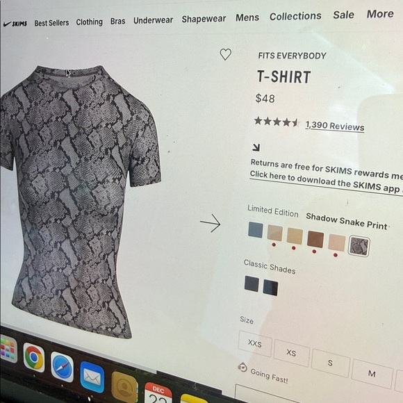 Skims Snake Print T-Shirt - Picture 7 of 7